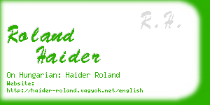 roland haider business card